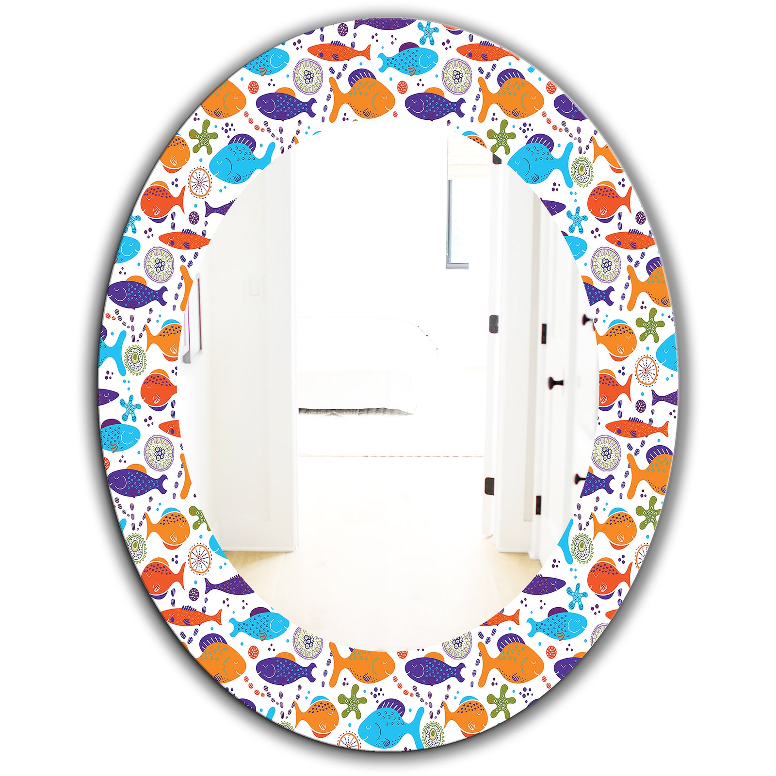 Costal Creatures 7 - Traditional Mirror - Oval or Round Wall Mirror