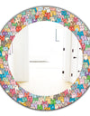 Funny Cat'S Heads Pattern - Modern Mirror - Oval or Round Wall Mirror