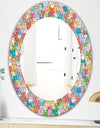 Funny Cat'S Heads Pattern - Modern Mirror - Oval or Round Wall Mirror