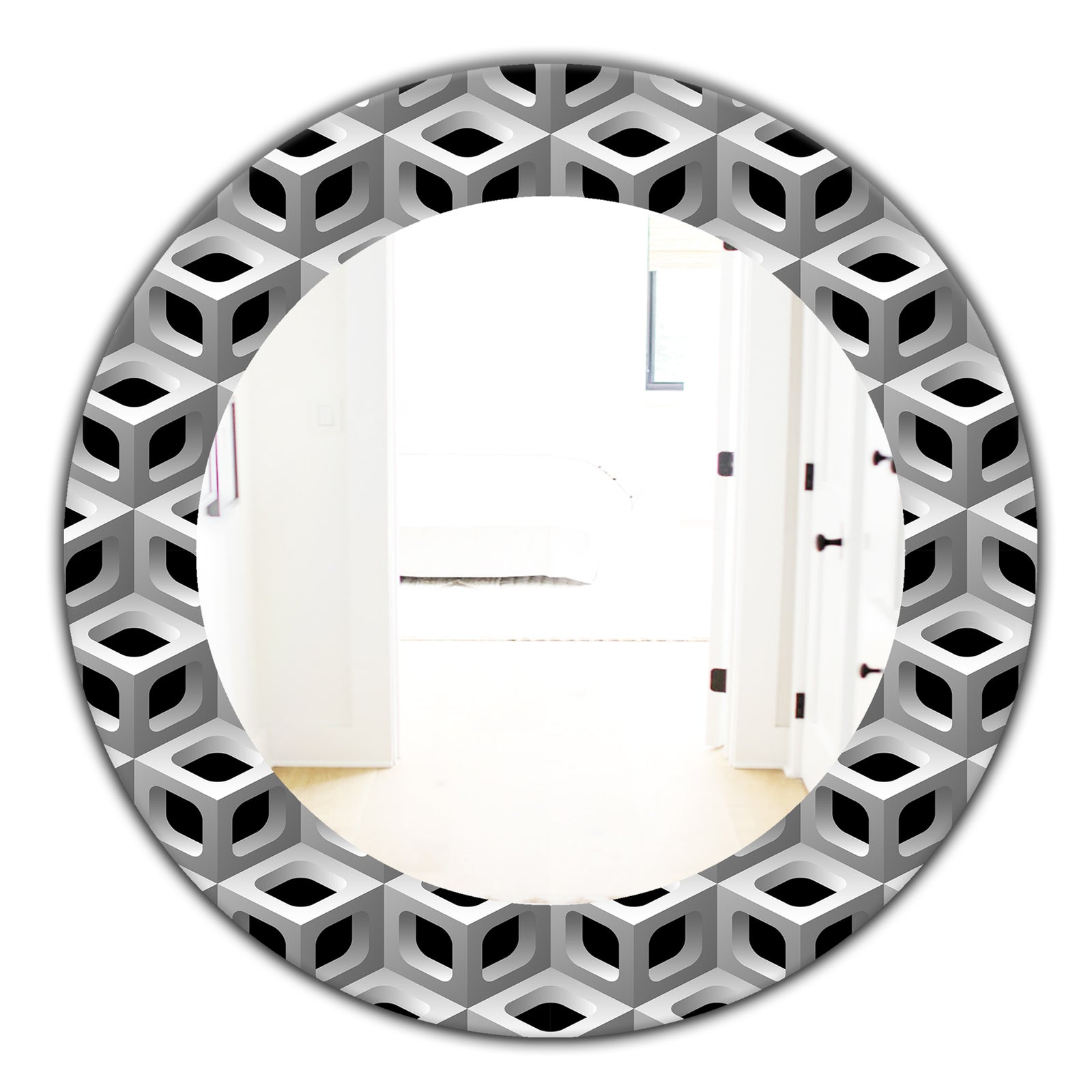 Scandinavian 6 - Mid-Century Mirror - Oval or Round Wall Mirror