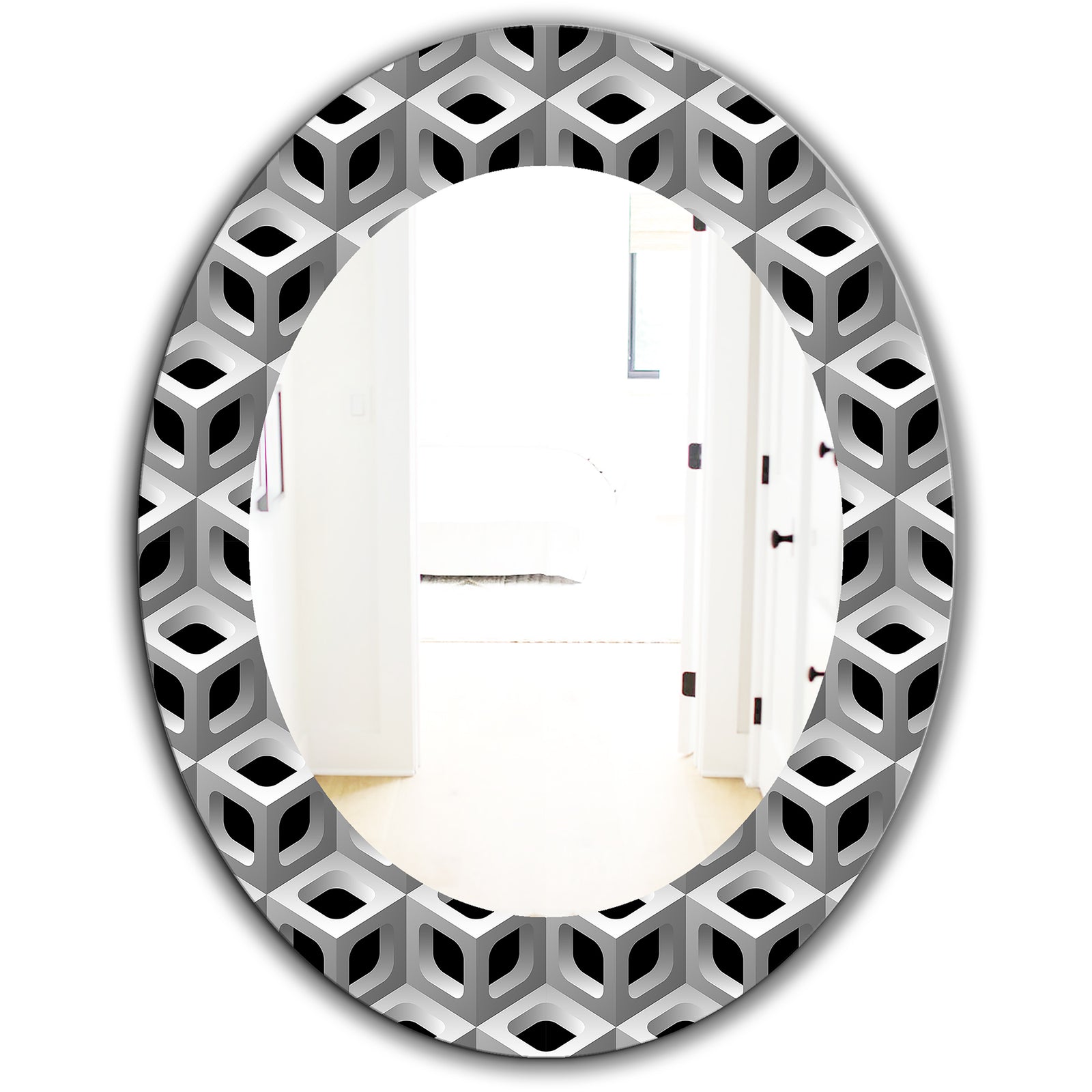 Scandinavian 6 - Mid-Century Mirror - Oval or Round Wall Mirror