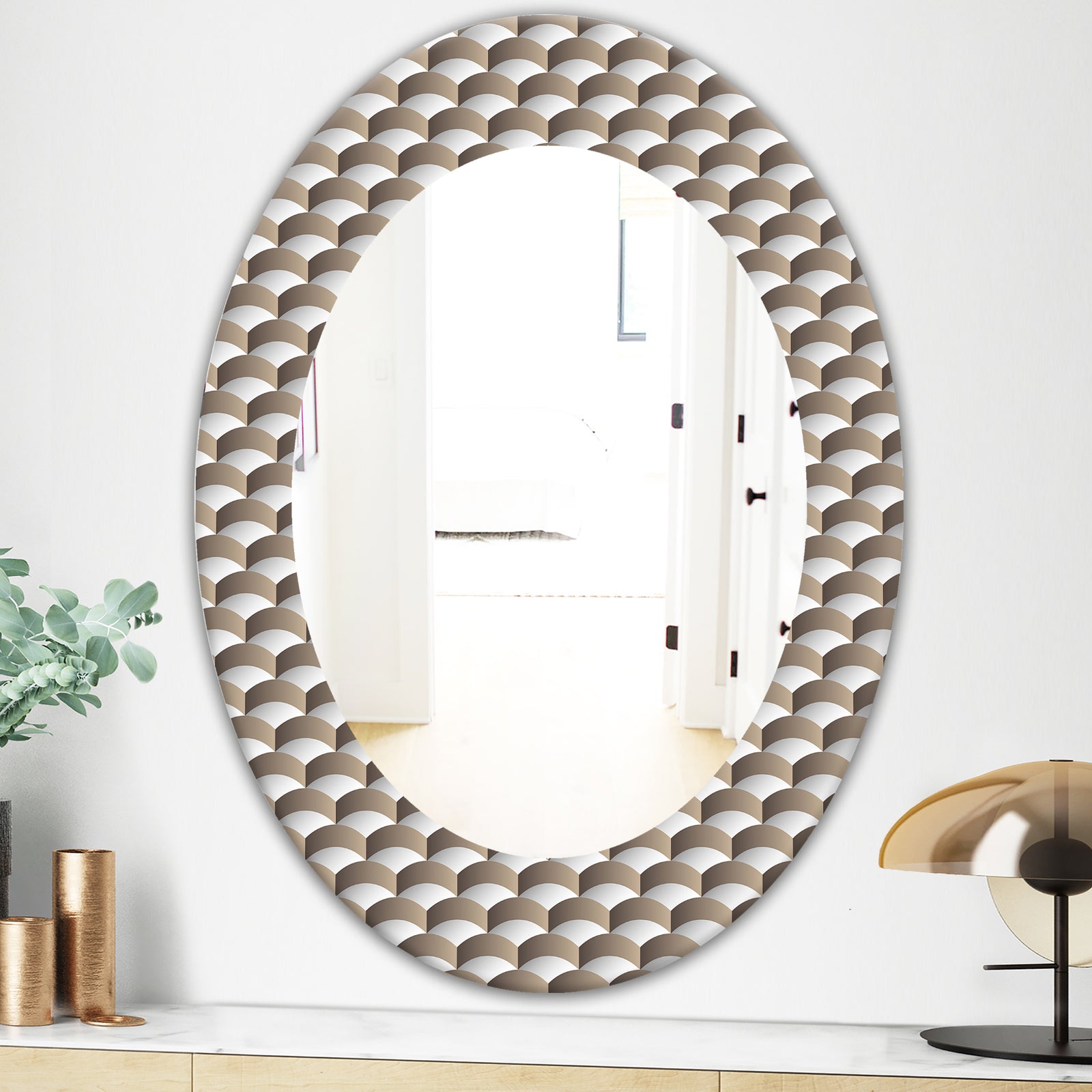 Scandinavian 7 - Mid-Century Mirror - Oval or Round Wall Mirror