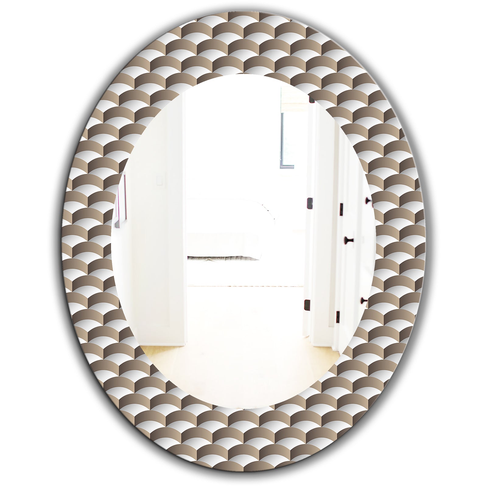 Scandinavian 7 - Mid-Century Mirror - Oval or Round Wall Mirror