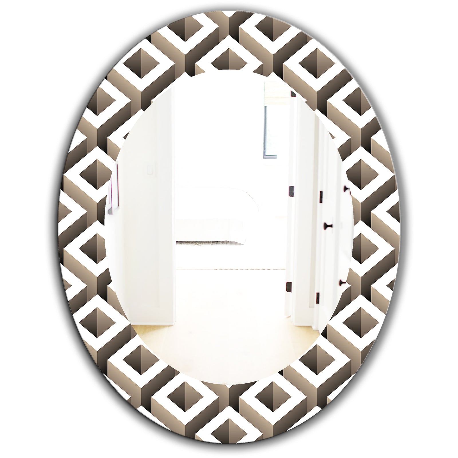 Scandinavian 8 - Mid-Century Mirror - Oval or Round Wall Mirror