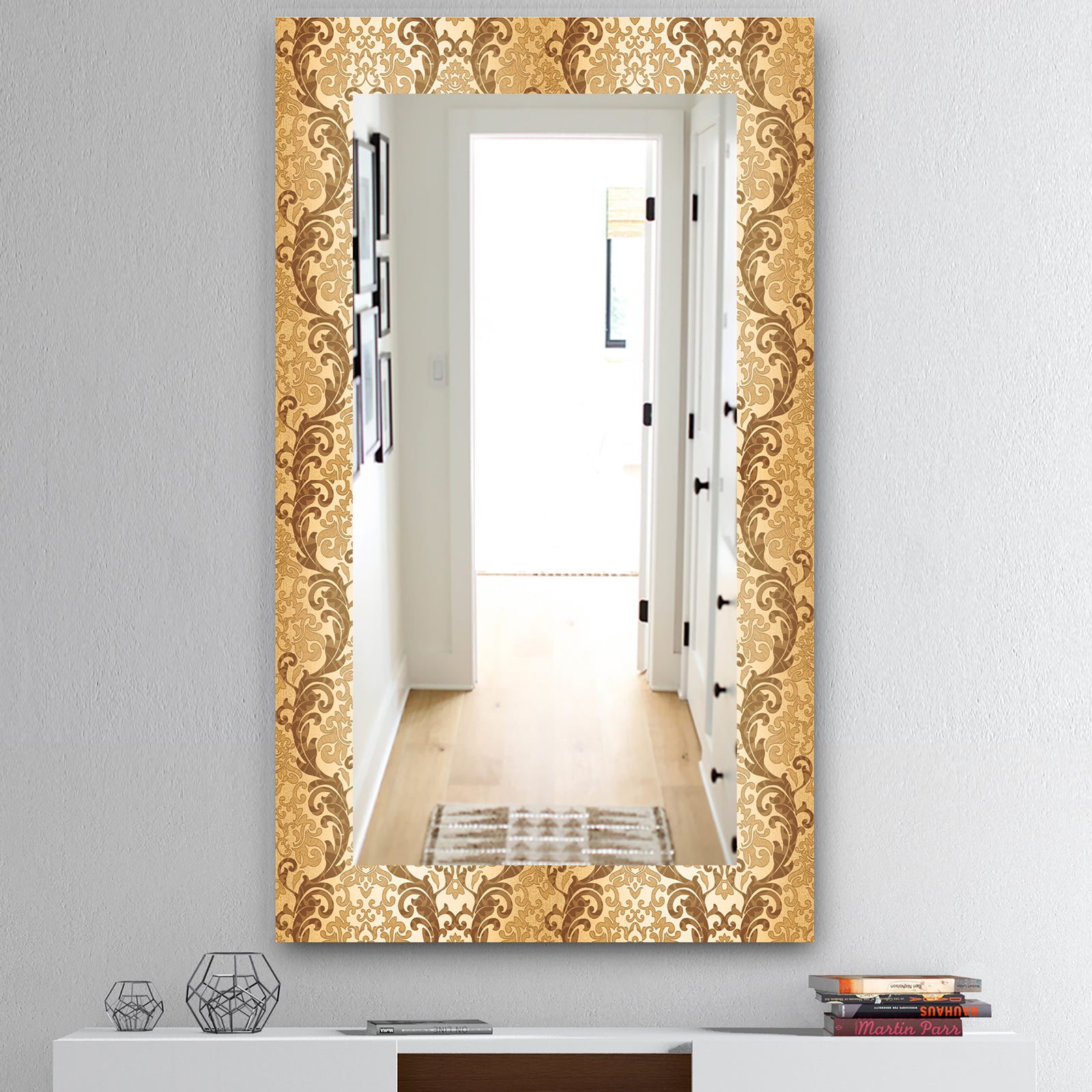 Damask Pattern - Mid-Century Mirror - Vanity Mirror