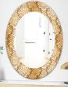 Damask Pattern - Mid-Century Mirror - Frameless Oval or Round Wall Mirror