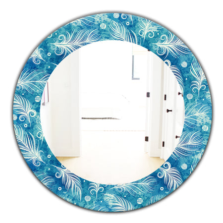 Feathers 8 - Modern Mirror - Frameless Oval or Round Wall Mirror