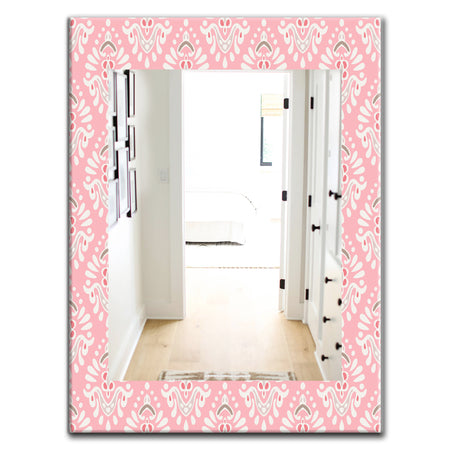 Pink Spheres 2 - Farmhouse Mirror - Frameless Decorative Mirror