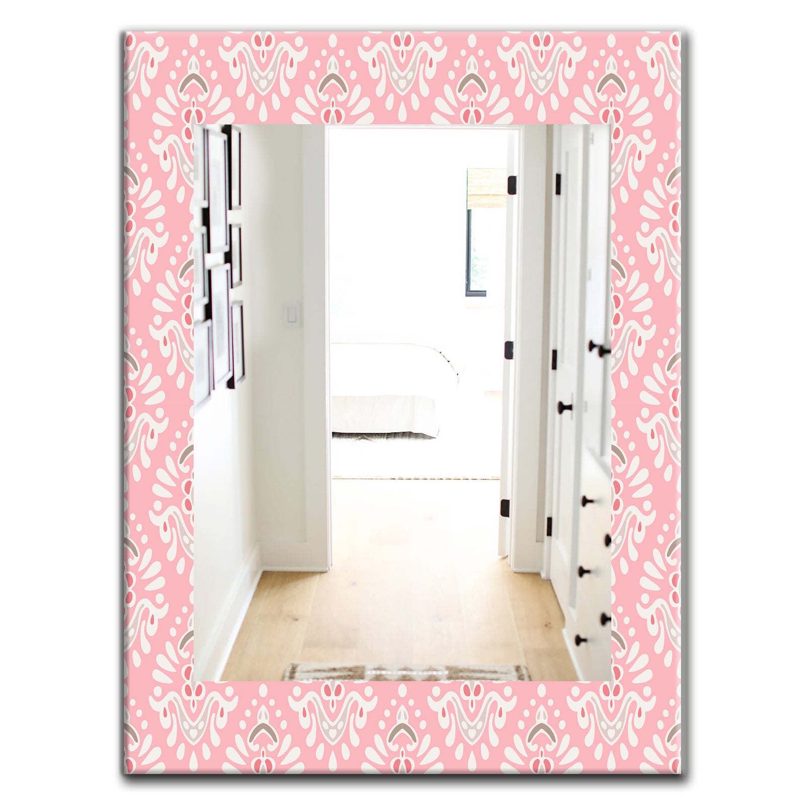 Pink Spheres 2 - Farmhouse Mirror - Frameless Decorative Mirror