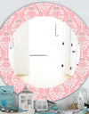 Pink Spheres 2 - Farmhouse Mirror - Frameless Oval or Round Wall Mirror