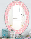 Pink Spheres 2 - Farmhouse Mirror - Frameless Oval or Round Wall Mirror