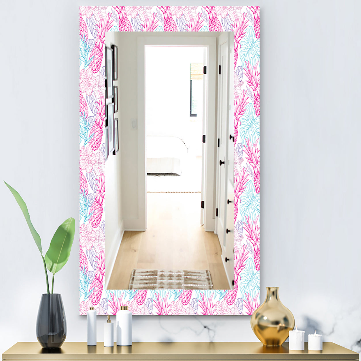 Tropical Mood Pineapple 2 - Modern Mirror - Vanity Mirror