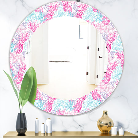 Tropical Mood Pineapple 2 - Modern Mirror - Oval or Round Wall Mirror