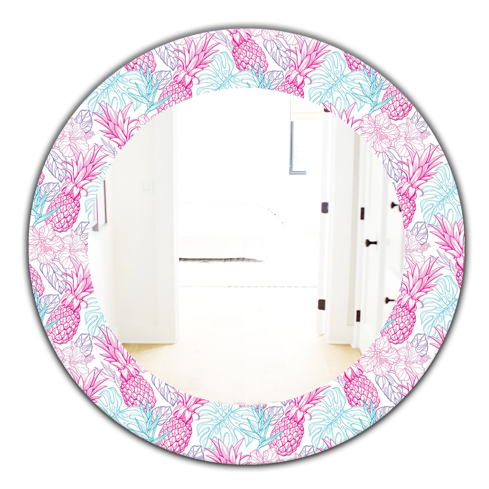Tropical Mood Pineapple 2 - Modern Mirror - Oval or Round Wall Mirror