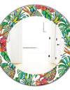 Tropical Mood Foliage 4 - Bohemian and Eclectic Mirror - Frameless Oval or Round Wall Mirror