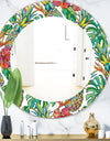 Tropical Mood Foliage 4 - Bohemian and Eclectic Mirror - Frameless Oval or Round Wall Mirror