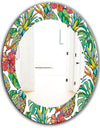 Tropical Mood Foliage 4 - Bohemian and Eclectic Mirror - Frameless Oval or Round Wall Mirror