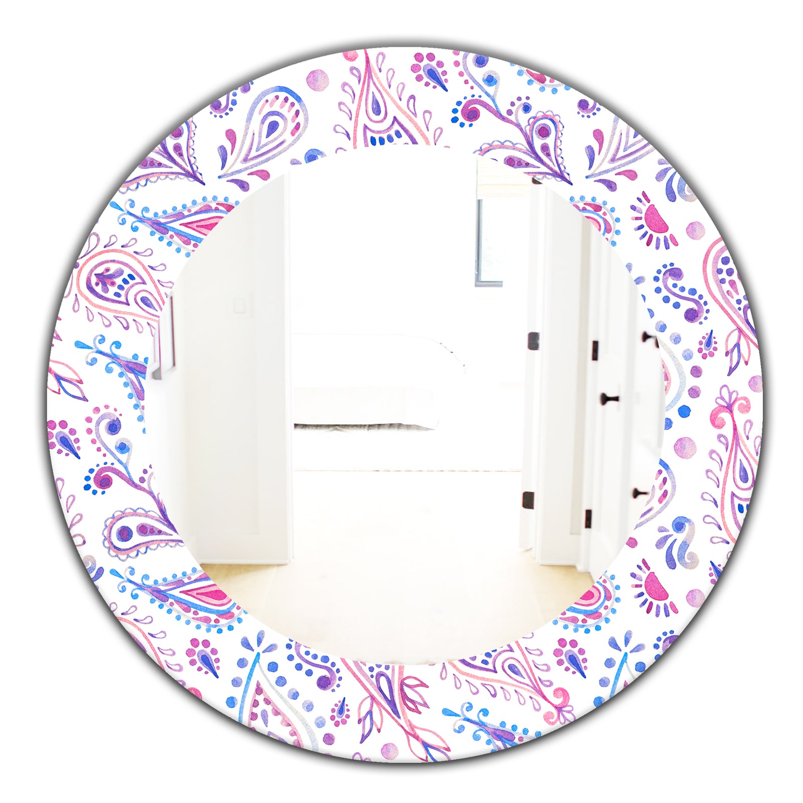 Paisley 3 - Bohemian and Eclectic Mirror - Oval or Round Wall Mirror