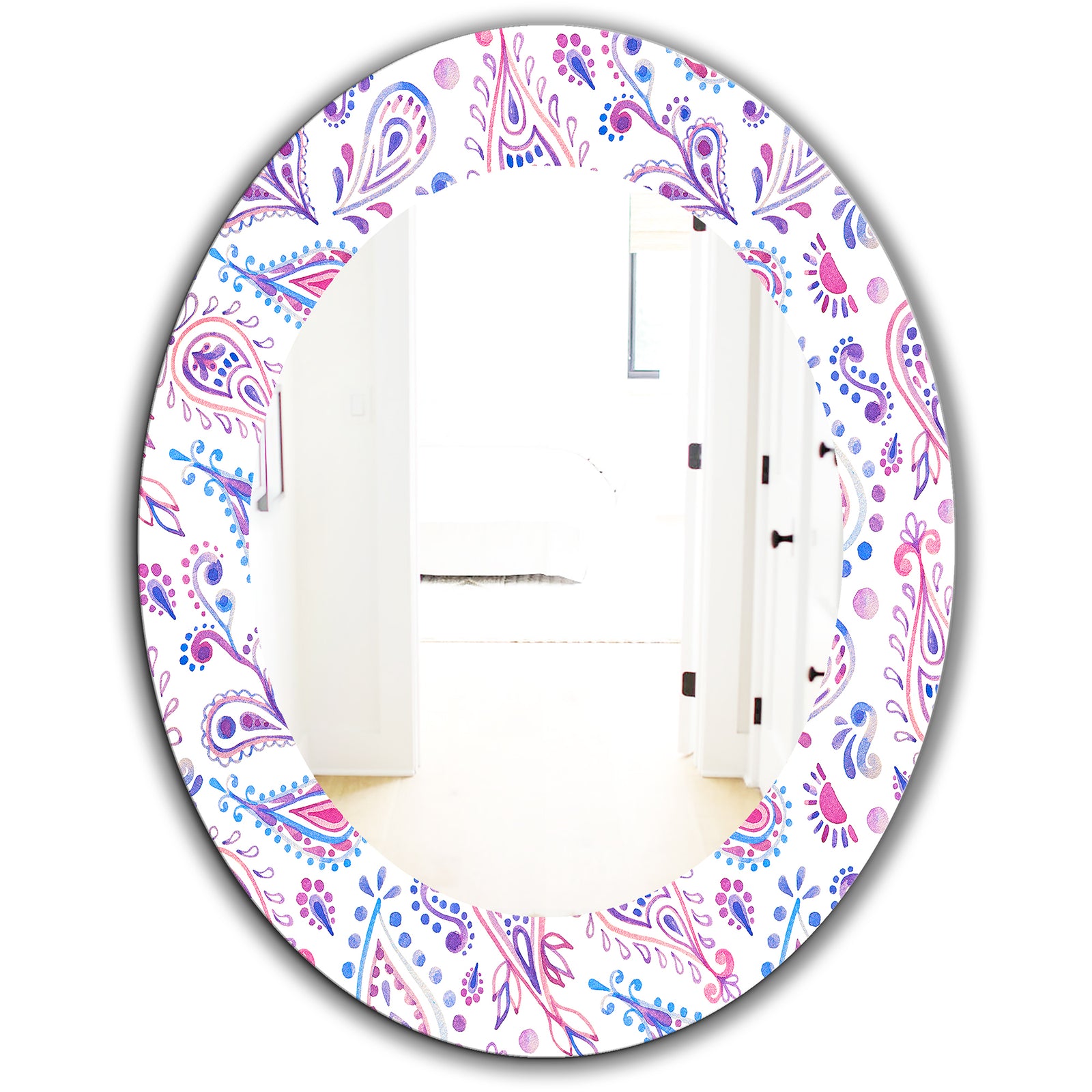 Paisley 3 - Bohemian and Eclectic Mirror - Oval or Round Wall Mirror