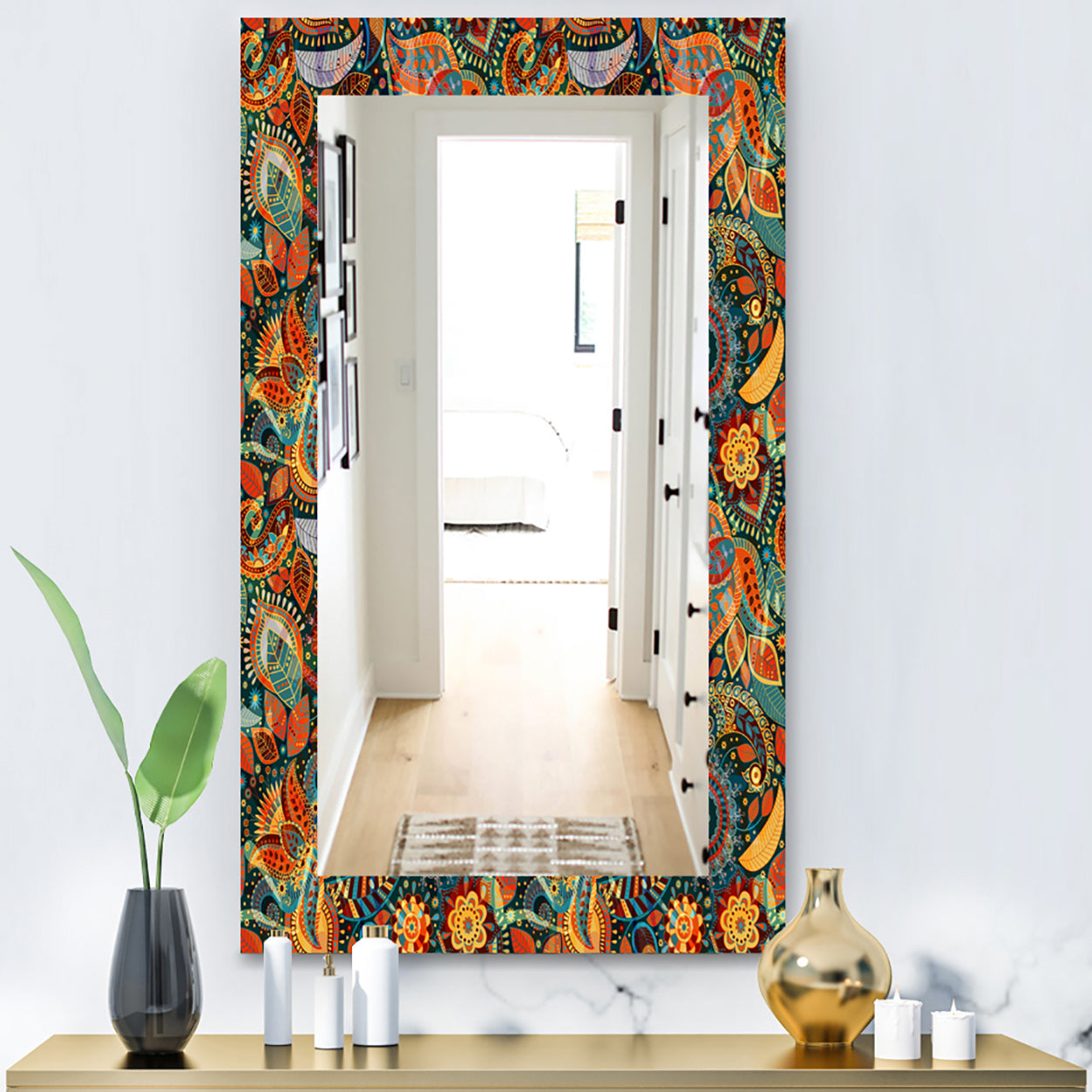 Paisley 4 - Bohemian and Eclectic Mirror - Vanity Mirror