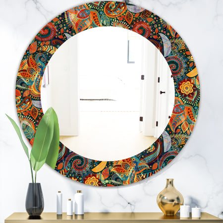 Paisley 4 - Bohemian and Eclectic Mirror - Oval or Round Wall Mirror