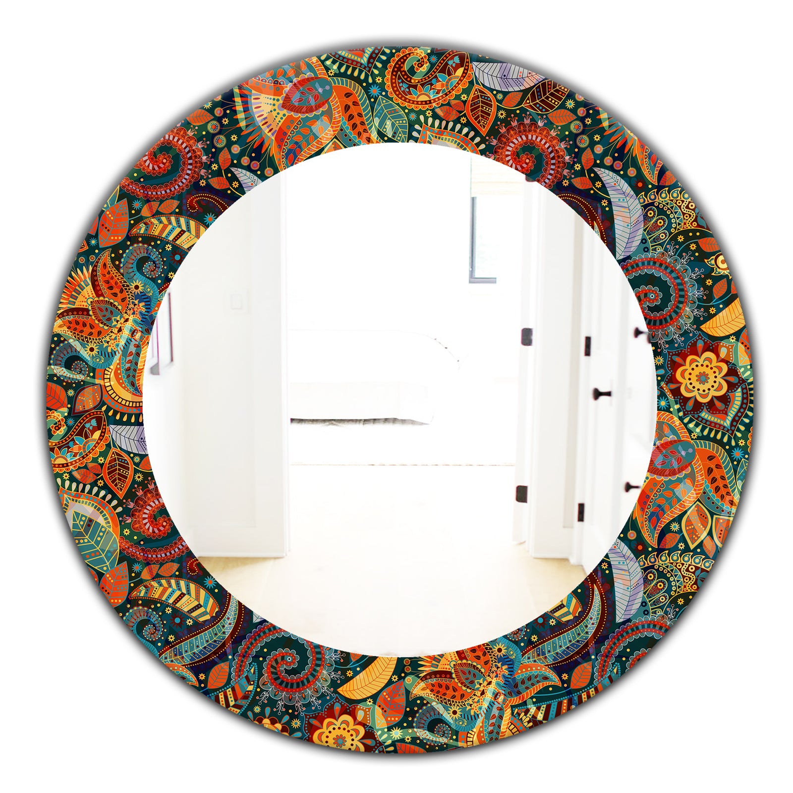 Paisley 4 - Bohemian and Eclectic Mirror - Oval or Round Wall Mirror