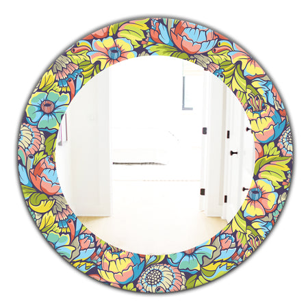 Pink Blossom 10 - Traditional Mirror - Oval or Round Wall Mirror