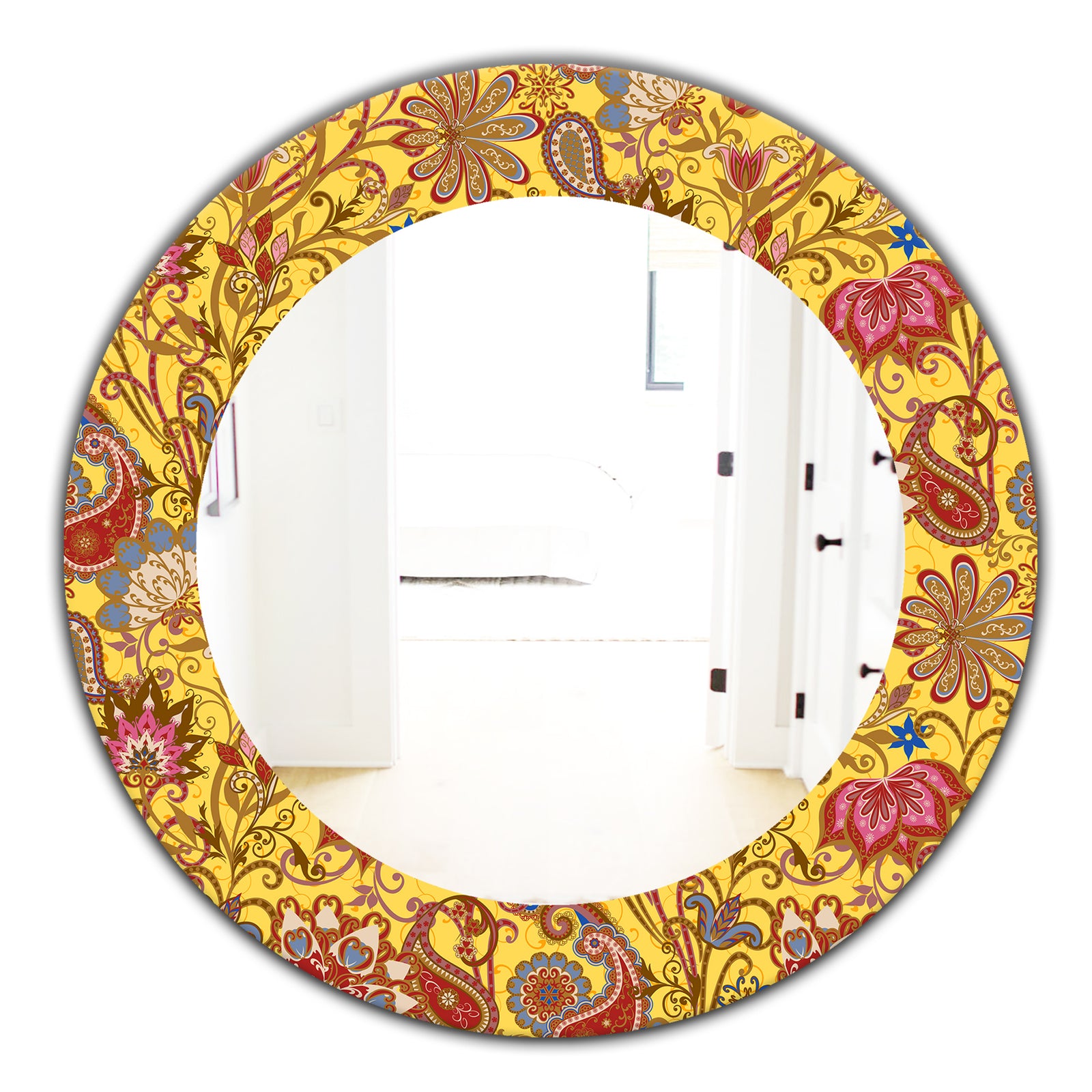 Paisley 5 - Bohemian and Eclectic Mirror - Oval or Round Wall Mirror