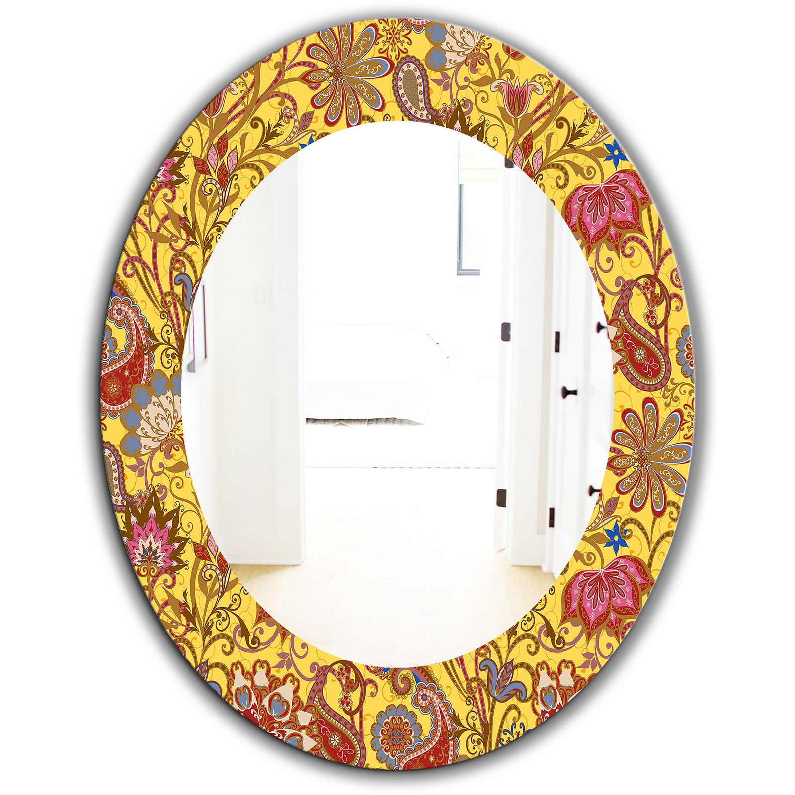 Paisley 5 - Bohemian and Eclectic Mirror - Oval or Round Wall Mirror