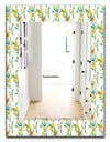 Pattern With Watercolor Floral Elements - Farmhouse Mirror - Wall Mirror