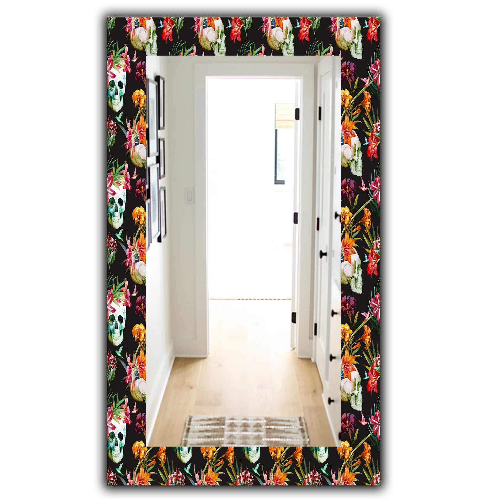 Obsidian Bloom 15 - Bohemian and Eclectic Mirror - Modern Wall Mirror