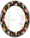 Obsidian Bloom 15 - Bohemian and Eclectic Mirror - Oval or Round Wall Mirror