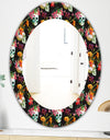 Obsidian Bloom 15 - Bohemian and Eclectic Mirror - Oval or Round Wall Mirror