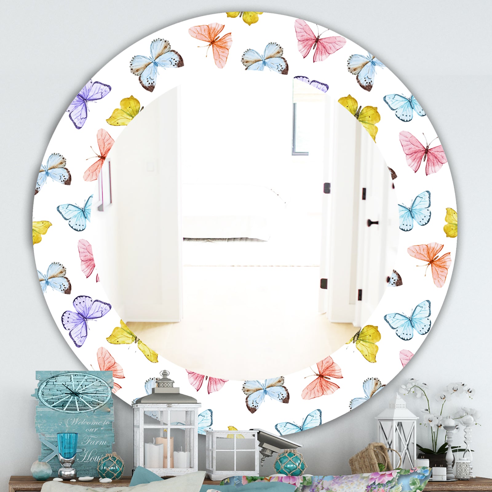 Butterfly 1 - Traditional Mirror - Oval or Round Wall Mirror