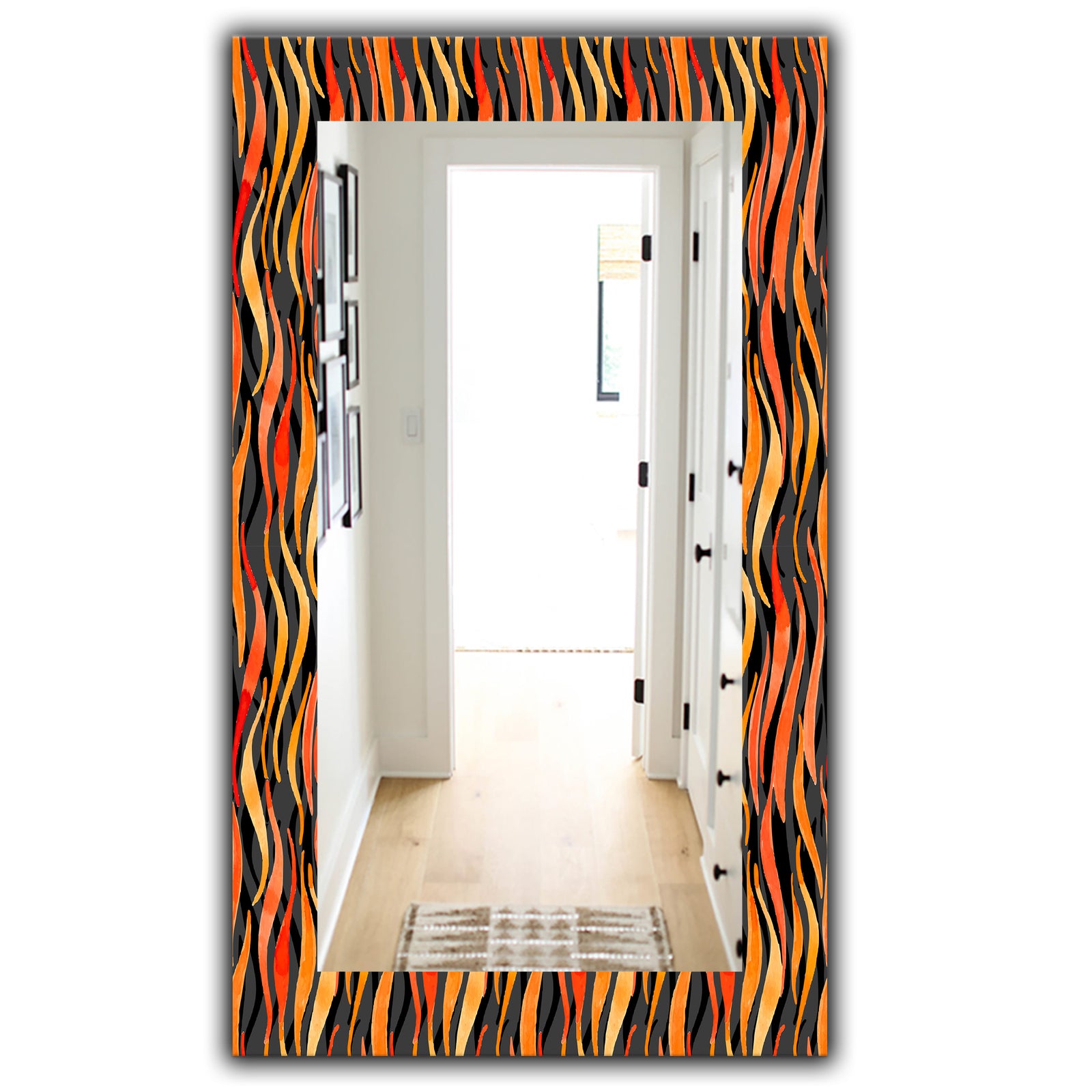 Fire Flame Pattern - Modern Mirror - Wall Mirror