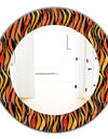 Fire Flame Pattern - Modern Mirror - Oval or Round Wall Mirror