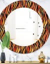 Fire Flame Pattern - Modern Mirror - Oval or Round Wall Mirror