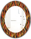 Fire Flame Pattern - Modern Mirror - Oval or Round Wall Mirror