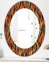 Fire Flame Pattern - Modern Mirror - Oval or Round Wall Mirror