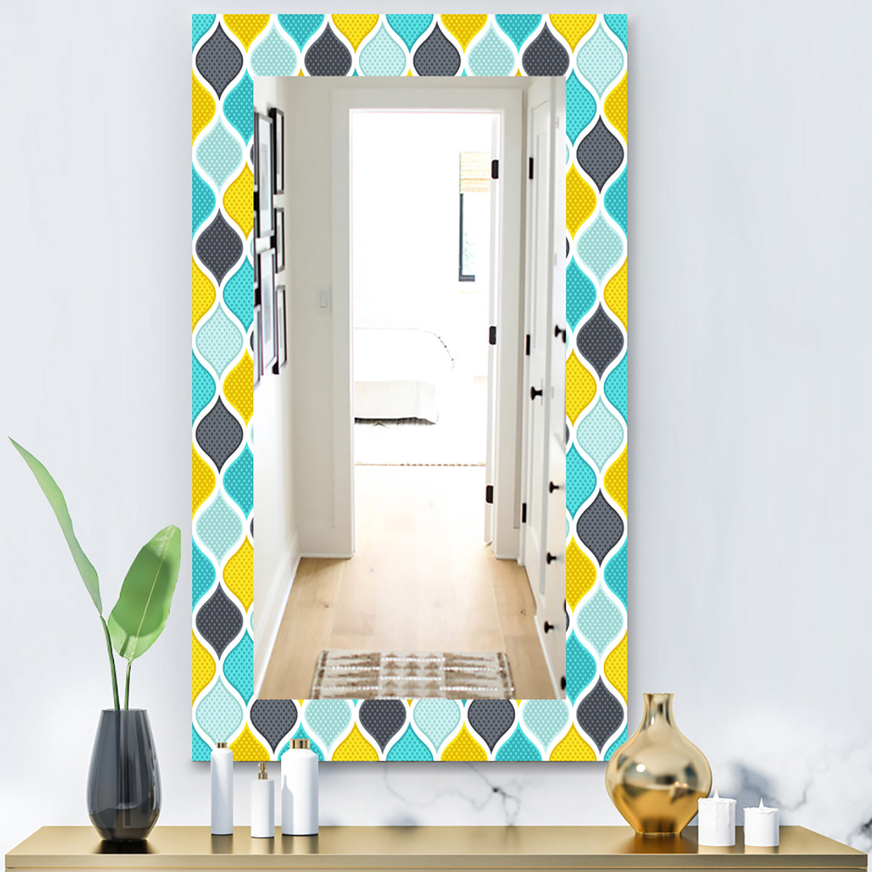 Ornament Geometric Pattern - Bohemian and Eclectic Mirror - Modern Wall Mirror