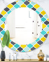 Ornament Geometric Pattern - Bohemian and Eclectic Mirror - Oval or Round Wall Mirror