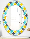 Ornament Geometric Pattern - Bohemian and Eclectic Mirror - Oval or Round Wall Mirror