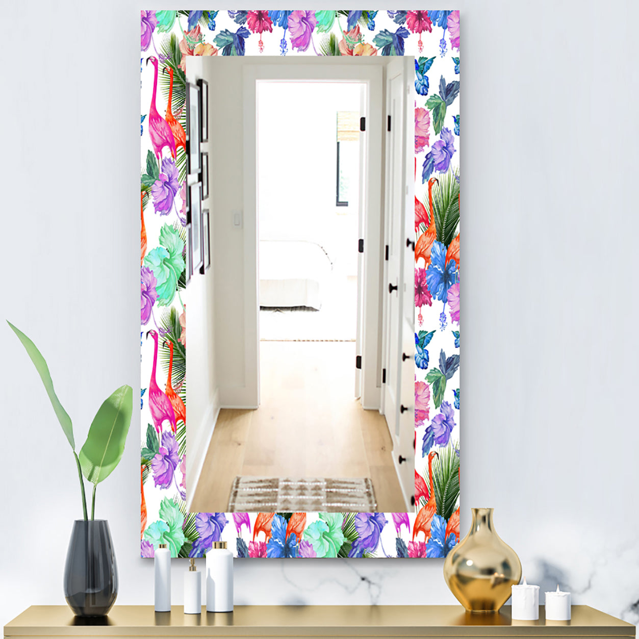Flamingo 2 - Bohemian and Eclectic Mirror - Vanity Mirror