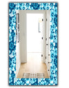 Indigo HawaII Flowers Pattern - Bohemian and Eclectic Mirror - Wall Mirror