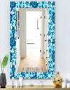 Indigo HawaII Flowers Pattern - Bohemian and Eclectic Mirror - Wall Mirror