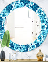 Indigo HawaII Flowers Pattern - Bohemian and Eclectic Mirror - Oval or Round Wall Mirror