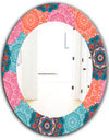 Pink Blossom 21 - Bohemian and Eclectic Mirror - Oval or Round Wall Mirror