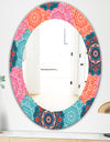 Pink Blossom 21 - Bohemian and Eclectic Mirror - Oval or Round Wall Mirror