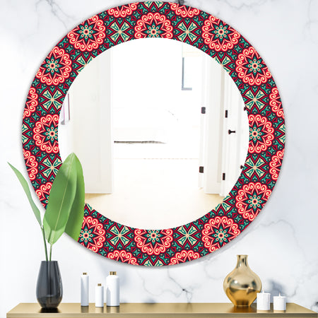 Vintage Decorative Elements - Bohemian and Eclectic Mirror - Oval or Round Wall Mirror