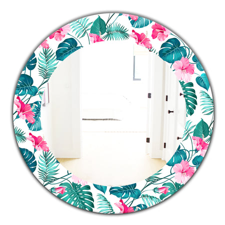 Tropical Mood Foliage 20 - Bohemian and Eclectic Mirror - Oval or Round Wall Mirror